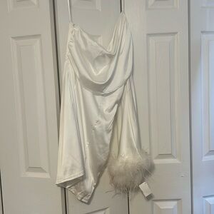 One shoulder silk dress